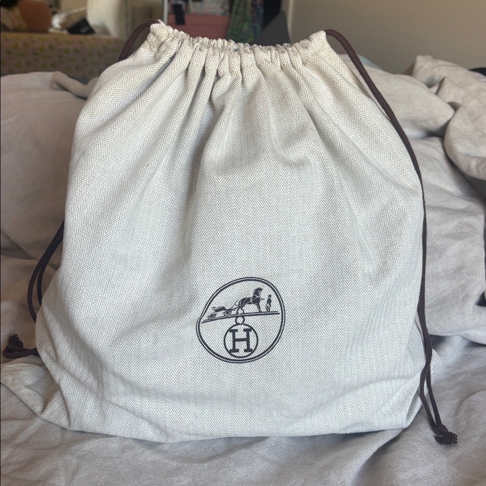 HERMES Toile Negonda Garden Party 30 TPM Prune Bleu de Prusse. - Picture 2 of 10